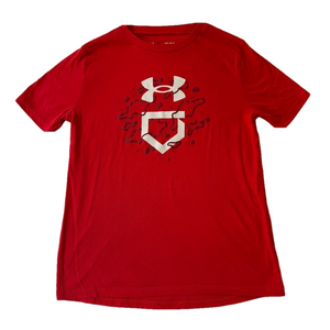 Under Armour Drifit Athletic Activewear Red Short Sleeve Shirt Youth Boy Large